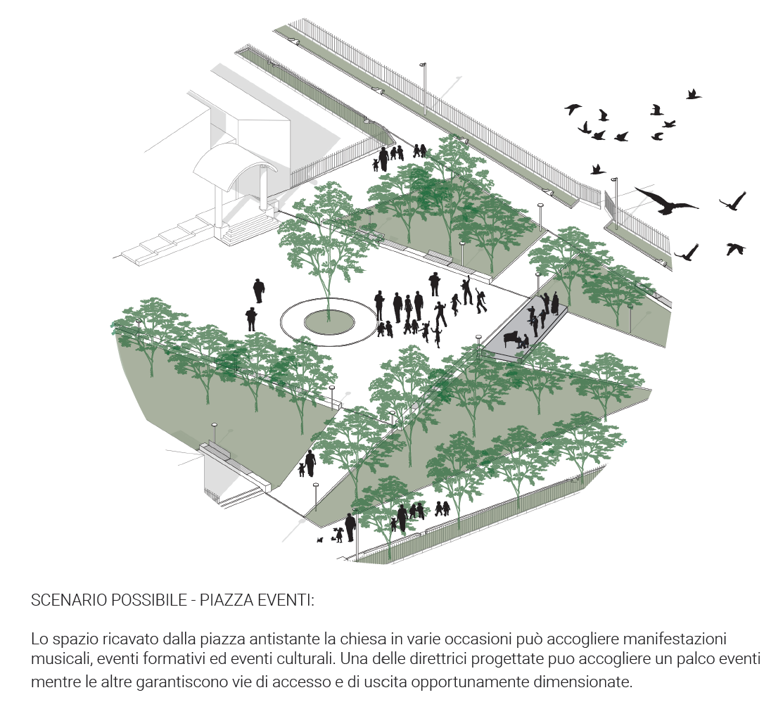 Scenario con piazza per eventi